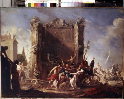 Znásilnění sabinských žen. Obraz Johanna Heinricha Schoenfelda (1609-1684). Olej na plátně, 98,5 x 134 cm, kolem 1630-1640. Německé umění, barokní umění. Muzeum Ermitáž, Petrohrad. od Johann Heinrich Schonfeldt