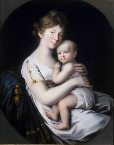 Korunní princezna Luise von Preussen s korunním princem Friedrichem Wilhelmem IV, 1796 od Johann Heinrich Schroder