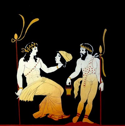 Dionýsos držící masku c.1796 (rytina měděného plechu) od Johann Heinrich Wilhelm Tischbein