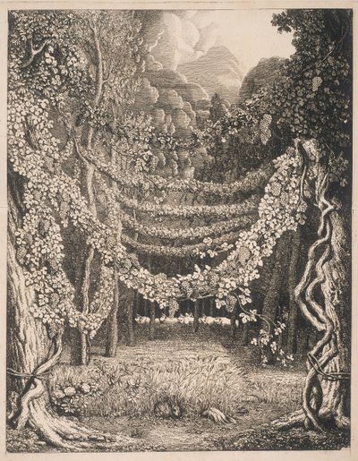 Imaginární pohled na vinici podél cesty k Polyfémově jeskyni od Johann Heinrich Wilhelm Tischbein