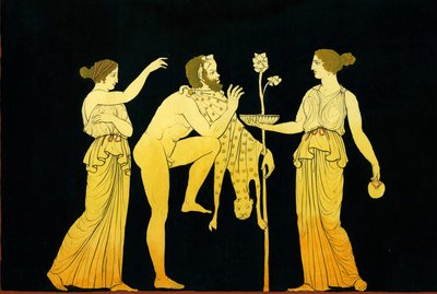 Dvě maenady nabízejí víno Dionysovi kolem roku 1796 od Johann Heinrich Wilhelm Tischbein