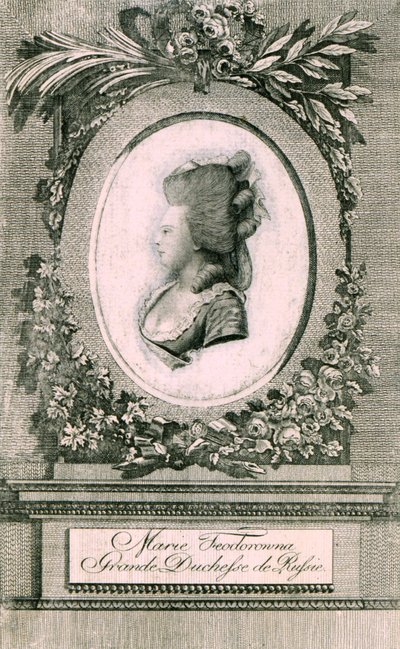 Portrét velkovévodkyně Marie Fjodorovny Sophie Dorothea z Württemberska 1759-1828, 1781 od Johann Hieronymus Loeschenkohl