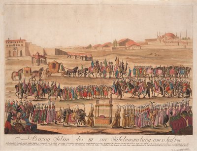 Vstup sultána Selima III. do Girding the Sabre dne 13. dubna 1789, 1789 od Johann Hieronymus Loeschenkohl