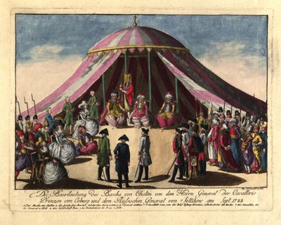 Sesazení paši Chotyňského princem Josiasem Saxe-Coburgem a generálem..., září 1788. od Johann Hieronymus Loeschenkohl