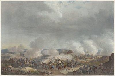 Prince of Orange v bitvě u Quatre-Bras, 1815 Dvanáct desek z příjezdu a inaugurace Viléma I. v Bruselu a bitev u Quatre-Bras a Waterloo v roce 1815 (název série) od Johann Hürlimann