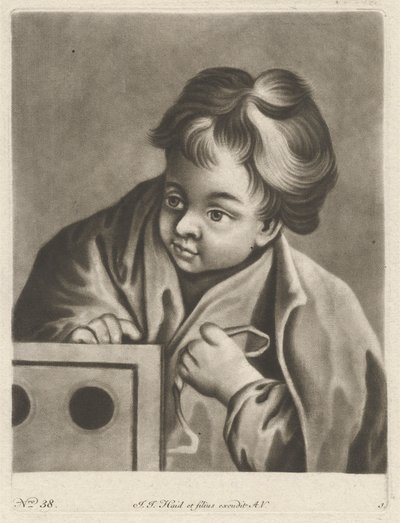 Chlapec s krabicí od Johann Jacobus Haid