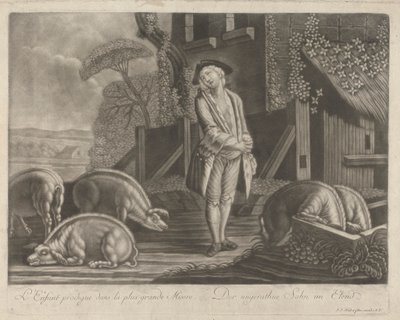 Marnotratný syn v největší bídě od Johann Jacobus Haid