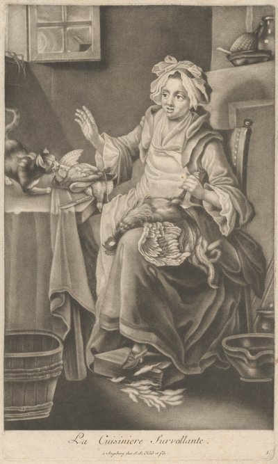 Dohlížející kuchař od Johann Jacobus Haid