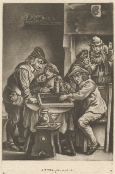 Muži Hrající Backgammon od Johann Jacobus Haid