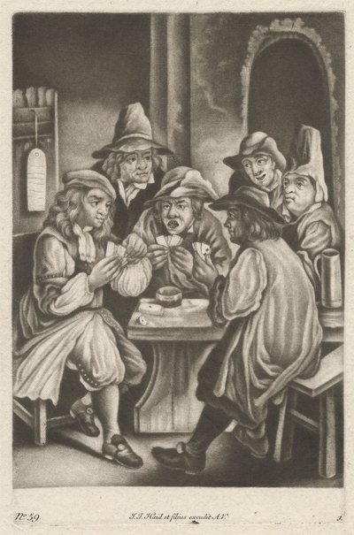 Muži Hrací Karty od Johann Jacobus Haid