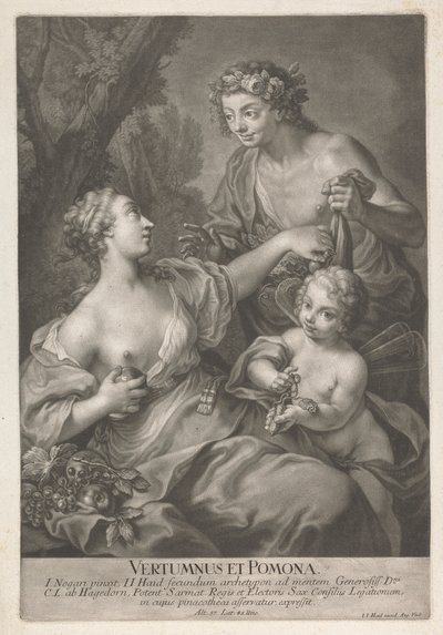 Vertumnus a Pomona od Johann Jacobus Haid