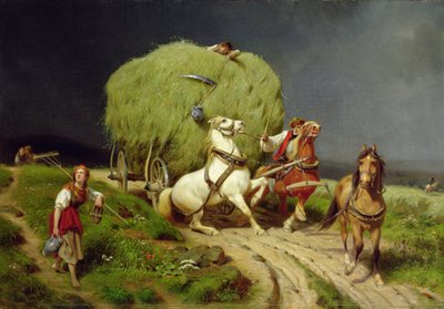 Vůz sena, 1874 od Johann Jakob Eduard Handwerk
