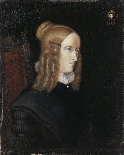 Portrét Annette von Droste-Hülshoff 1797-1848, 1840 od Johann Joseph Sprick