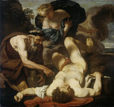 Selene a Endymion Smrt Oriona, 1660-1670 od Johann Karl Loth