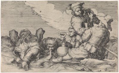 Pět pijících bratrů od Johann Liss (attributed to)
