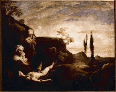 Abel pláče u svých rodičů (olej na plátně, cca 1630) od Johann Liss