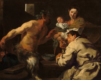 Satyr a rolník, možná c. 16231626. od Johann Liss