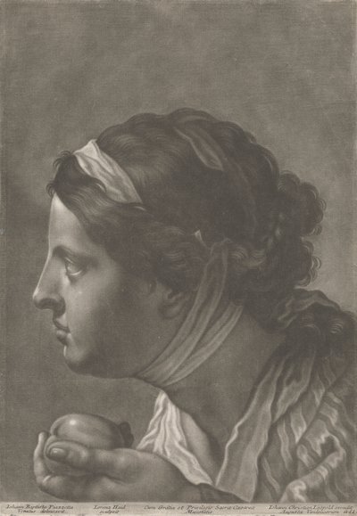 Portrét ženy držící ovoce od Johann Lorenz Haid