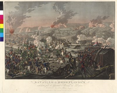 Bitva u Hohenlindenu (Linden) 3. prosince 1800 (lept a akvatinta) od Johann Lorenz Rugendas