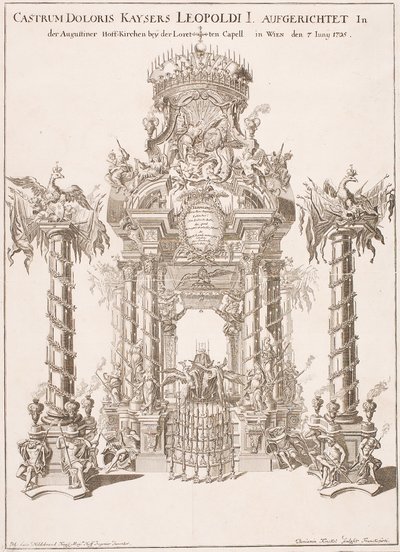 Smuteční lešení pro císaře Leopolda I. v augustiniánském kostele ve Vídni, 1705 od Johann Lucas von Hildebrandt