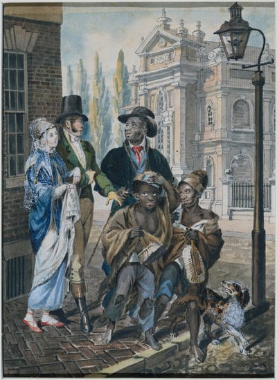 Zpochybňování kominíků a jejich mistra světskými lidmi před církví Christ Church ve Filadelfii od Johann Ludwig (1787-1821) (attr.to) Krimmel