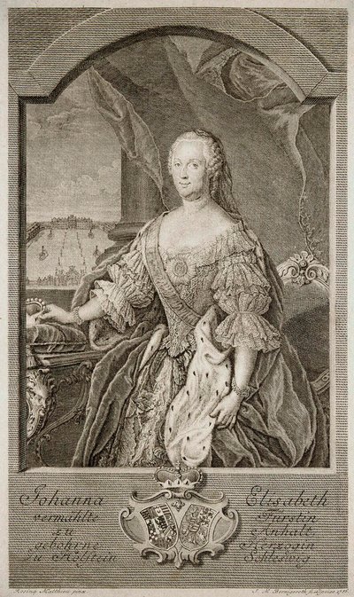 Portrét Johanny-Alžběty, elektorky z Anhalt-Zerbstu 1712-1760, matky Kateřiny II., 1756. od Johann Martin Bernigeroth