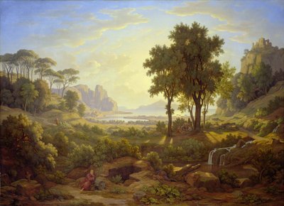 Italská krajina při západu slunce od Johann Martin von Rohden