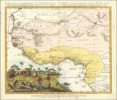 Mapa západní Afriky z roku 1743, Johann Matthias Hase od Johann Matthias Hase
