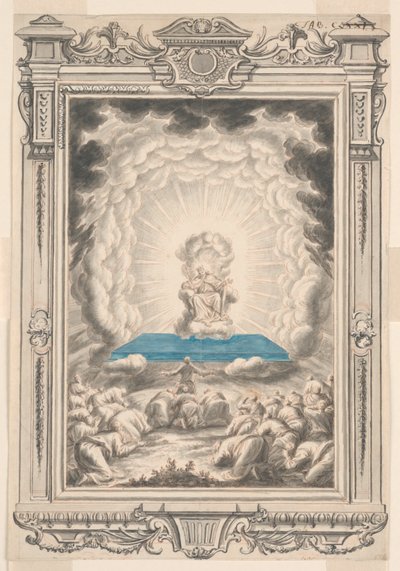 Studie pro Boha se zjevuje Mojžíšovi a jeho společníkům, deska 171, Physica Sacra od Johann Melchior Füssli