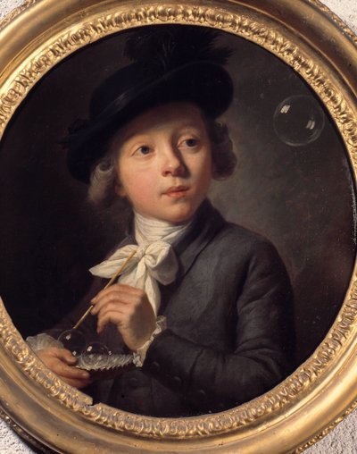 Mýdlové bubliny nebo portrét J. A. Laurense. Obraz Melchiora Wyrsche (1732-1798). 1784. Muzeum výtvarných umění v Besanconu od Johann Melchior Joseph Wyrsch or Wursch
