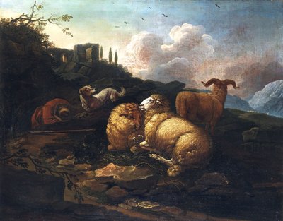Johann Melchior Roos Ovce a pastýř od Johann Melchior Roos