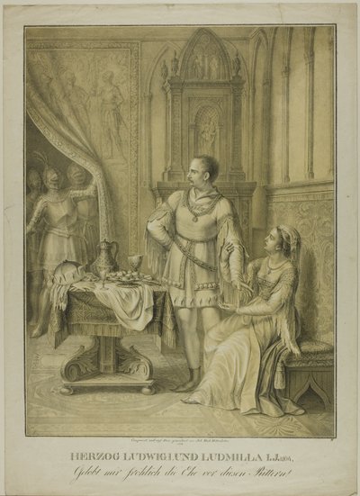 Vévoda Ludvík I. a Ludmila od Johann Michael Mettenleiter