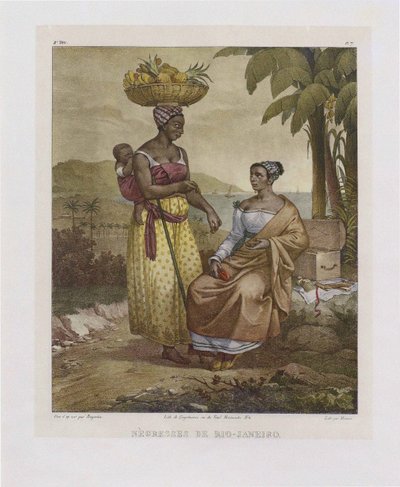 Černošky z Rio de Janeira. Z malebné cesty v Brazílii, 1835. od Johann Moritz Rugendas