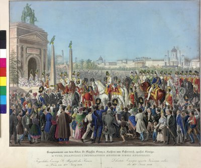 Zápis Františka I. dne 16.6.1814 ve Vídni od Johann Nepomuk Hoechle