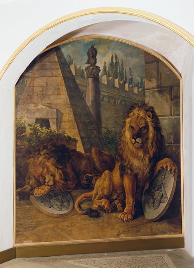 Lev s erbem rodu Habsbursko-Lotrinsko od Johann Nepomuk Höchle