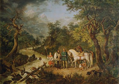 Rudolf von Habsburg a kněz od Johann Nepomuk Höchle