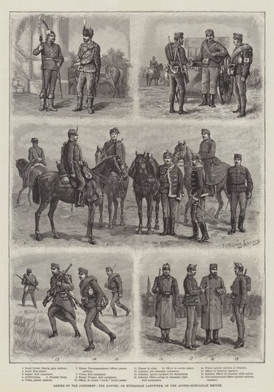 Armády kontinentu, honvédský nebo maďarský Landwehr, rakousko-uherské říše od Johann Nepomuk Schonberg