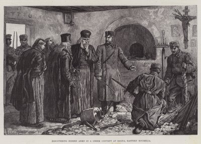 Objevování skrytých zbraní v řeckém klášteře v Bagně ve východní Rumélii od Johann Nepomuk Schonberg