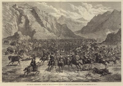 Válka v Afghánistánu, obvinění 2. pandžábské kavalérie v akci u Shahjui, 24. října od Johann Nepomuk Schonberg