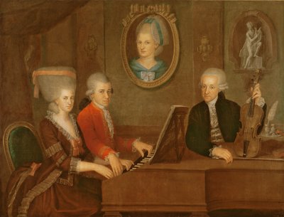Mozartova rodina, 1780-81 od Johann Nepomuk della Croce