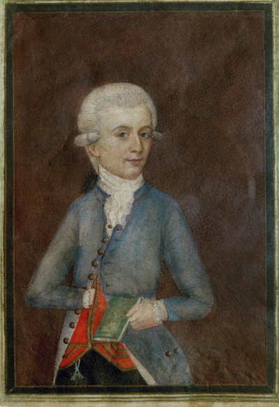 Wolfgang Amadeus Mozart (ca ... (kvaš na pergamenu) od Johann Nepomuk della Croce
