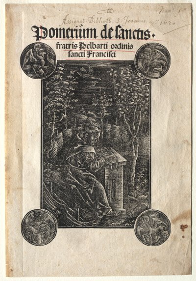 Pelbart z Temesvaru na studiu v zahradě, 1620. od Johann Otmar