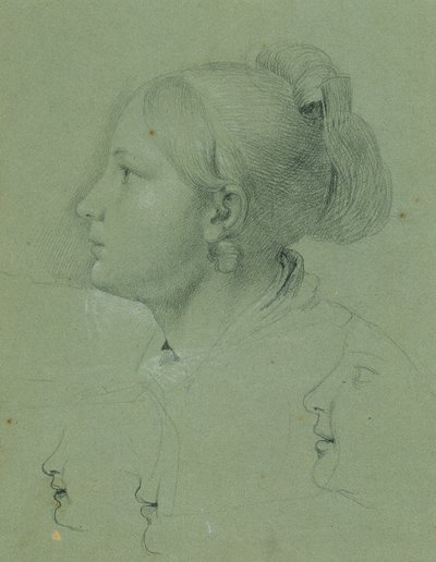 Head of a Girl (Studie o „Návratu muže Landwehru domů“, 1817) od Johann Peter Krafft
