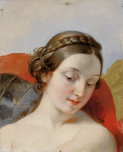 Hlava mladé dívky (studie pro "Rüdiger a Angelica") od Johann Peter Krafft