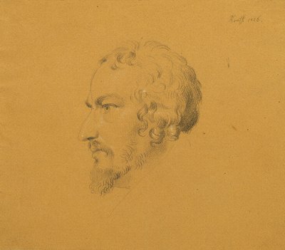 Studie vousatého muže od Johann Peter Krafft