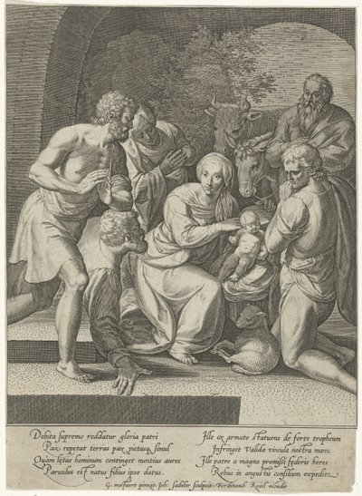 Klanění pastýřů ve výklenku od Johann Sadeler (I)
