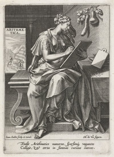 Aritmetický Aritmetika (název na objektu) Sedm svobodných umění (artes liberales) (název série) od Johann Sadeler (I)