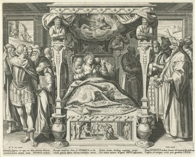 Bed met de bruid van Christus Hooglied van Solomon (název série) Song of Songs (název série) od Johann Sadeler (I)