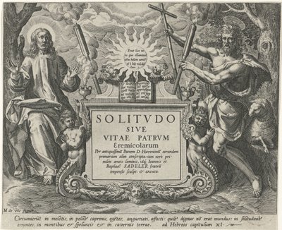 Kristus a Johannes de Doper Mannelijke kluizenaars (název série) Samota aneb život otců poustevníků (název série) Solitvdo Sive Vitae Patrvm Eremicolarum (název série na objektu) od Johann Sadeler (I)