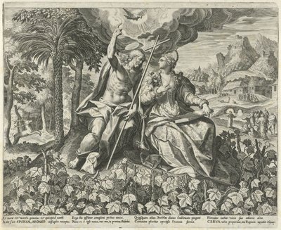 Kristus a jeho nevěsta na vinici Song of Solomon (název série) Canticum Canticorum (název série) od Johann Sadeler (I)